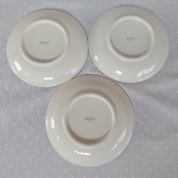 Mino Japan Green and Cream Sakura Cherry Blossom Ceramic Plates (3) - Picture 4 of 5